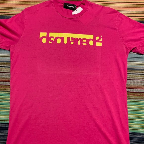 DSQUARED2 Graphic Pink T-Shirt - Picture 1 of 5